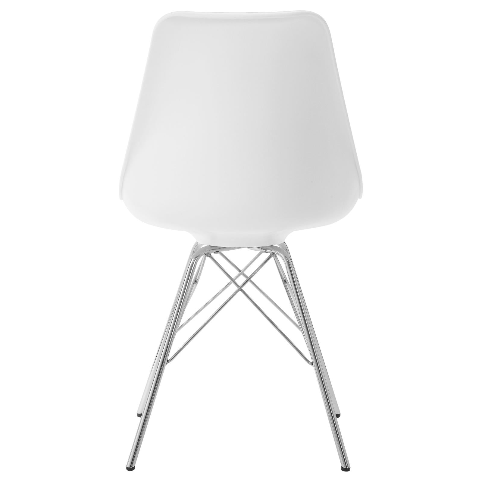 Juniper White/Chrome Armless Dining Chairs, Set of 2 - 102792 - Bien Home Furniture & Electronics