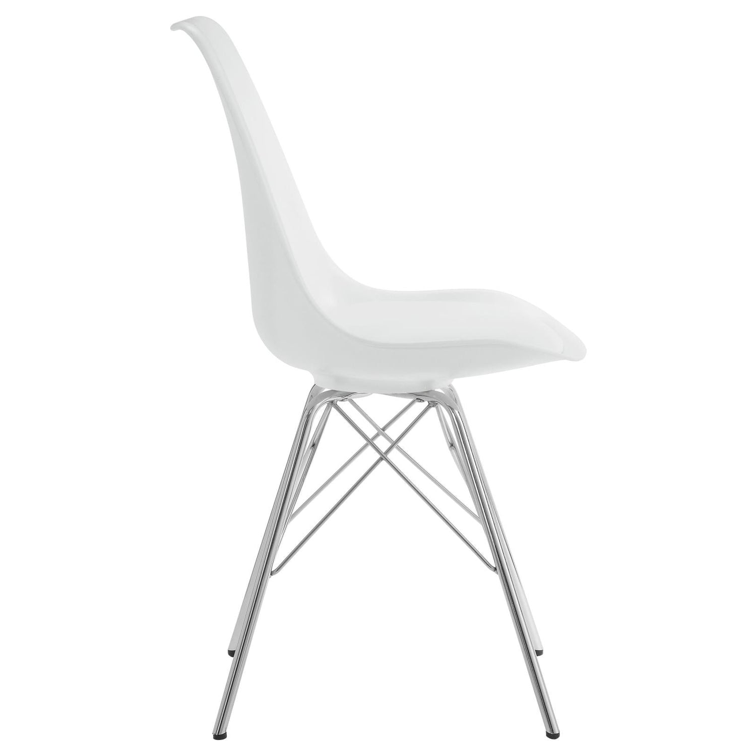 Juniper White/Chrome Armless Dining Chairs, Set of 2 - 102792 - Bien Home Furniture & Electronics