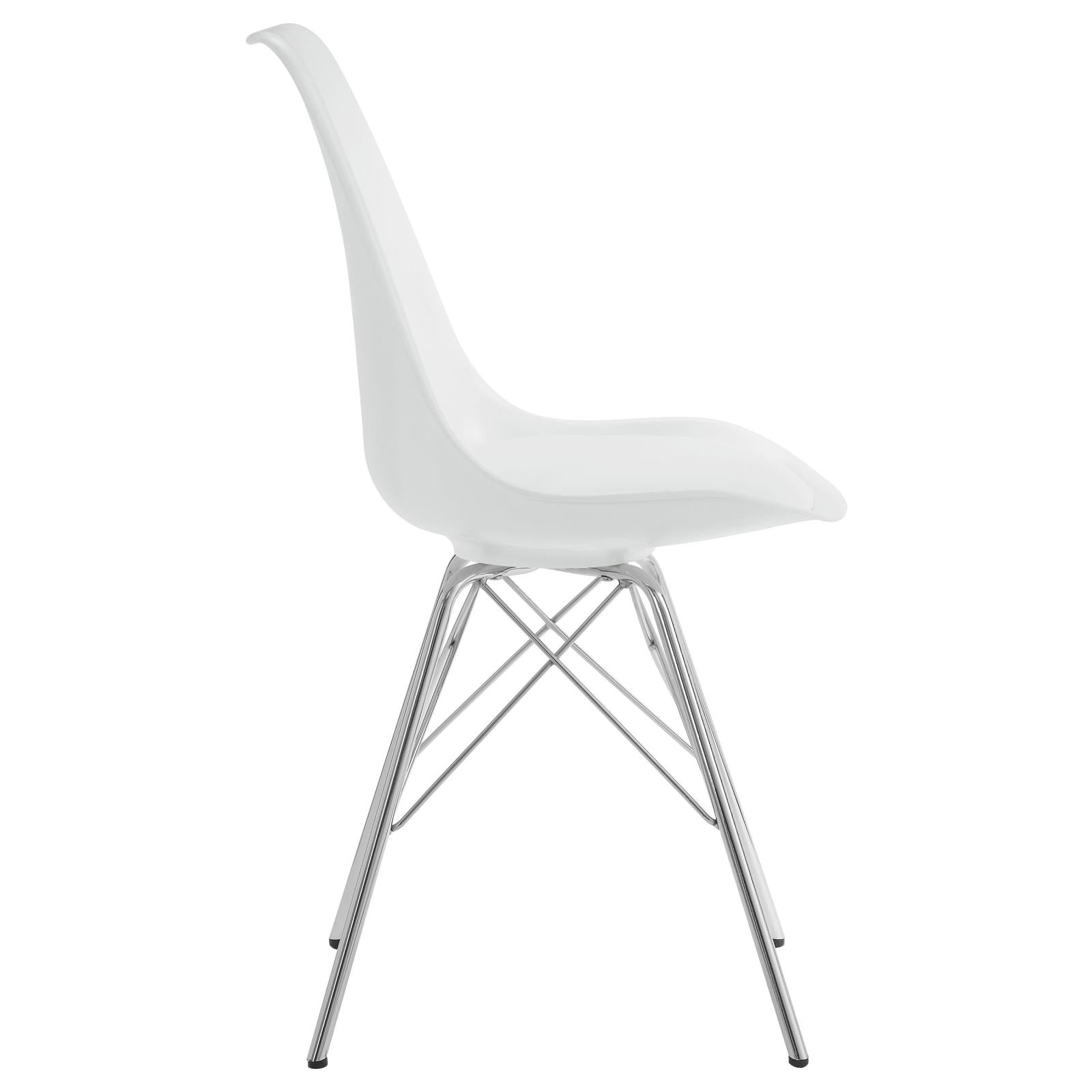 Juniper White/Chrome Armless Dining Chairs, Set of 2 - 102792 - Bien Home Furniture & Electronics