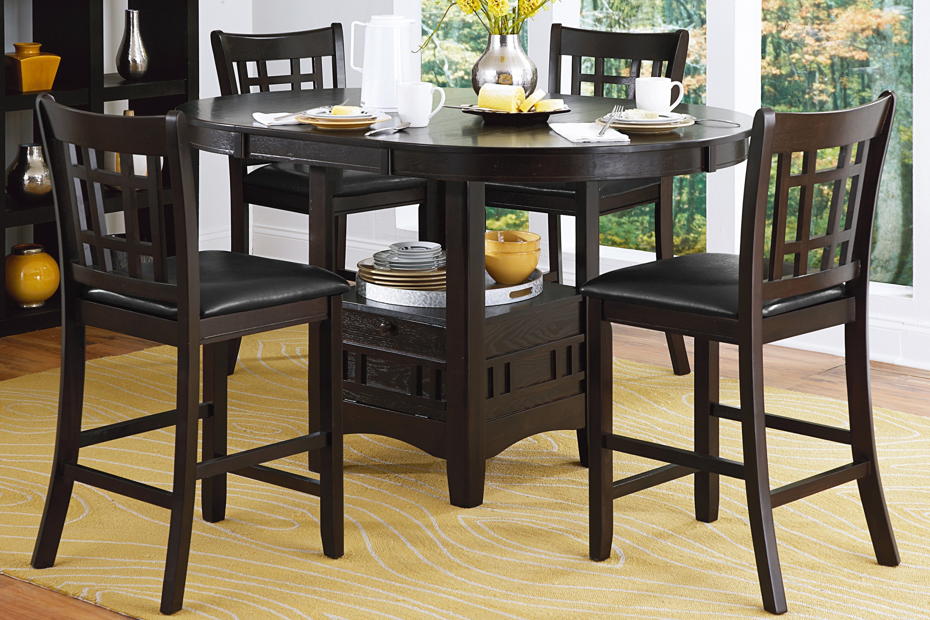 Junipero Espresso Extendable Counter Height Table - 2423-36 - Bien Home Furniture & Electronics