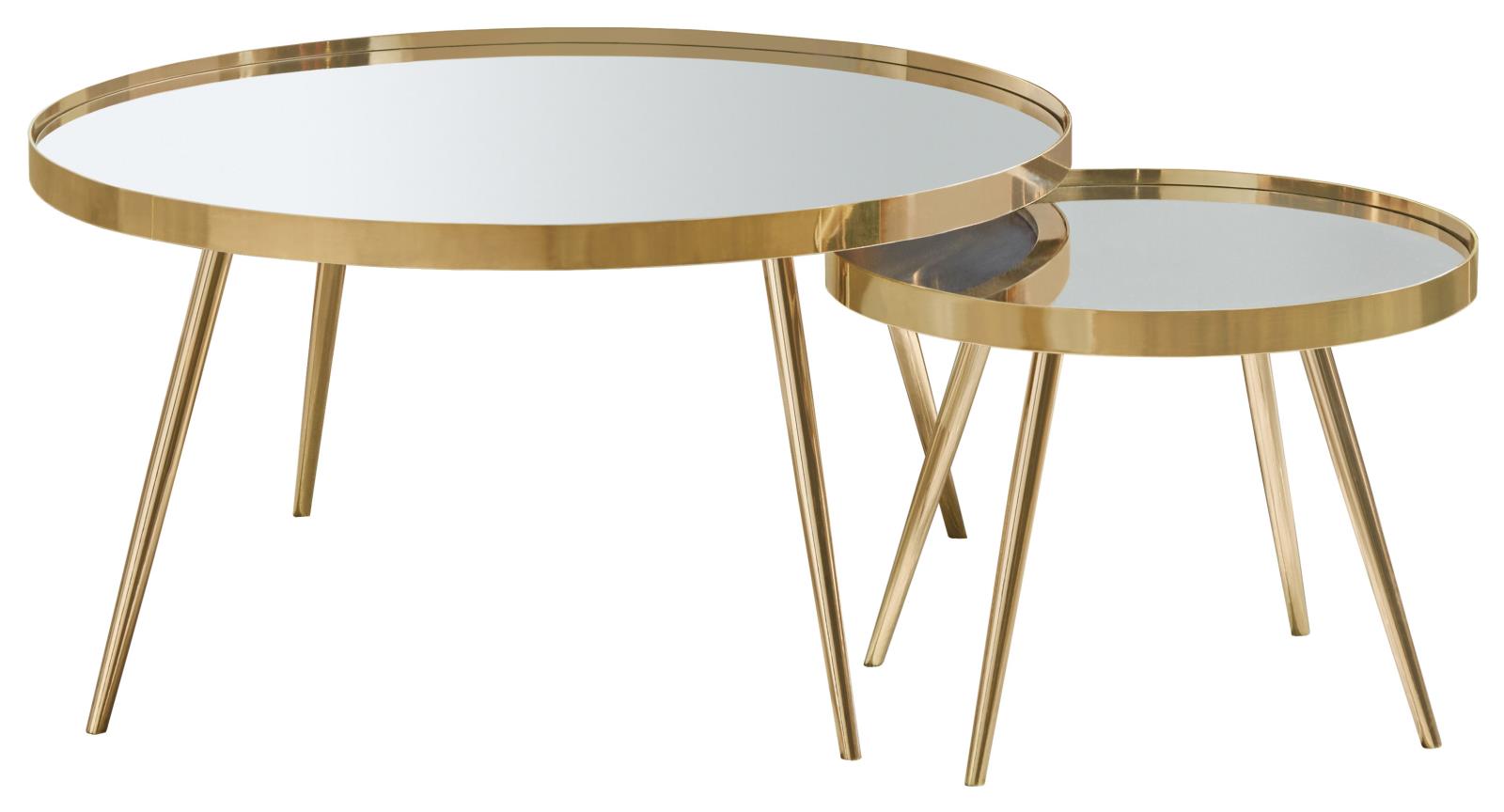 Kaelyn Mirror/Gold 2-Piece Mirror Top Nesting Coffee Table - 723918 - Bien Home Furniture & Electronics
