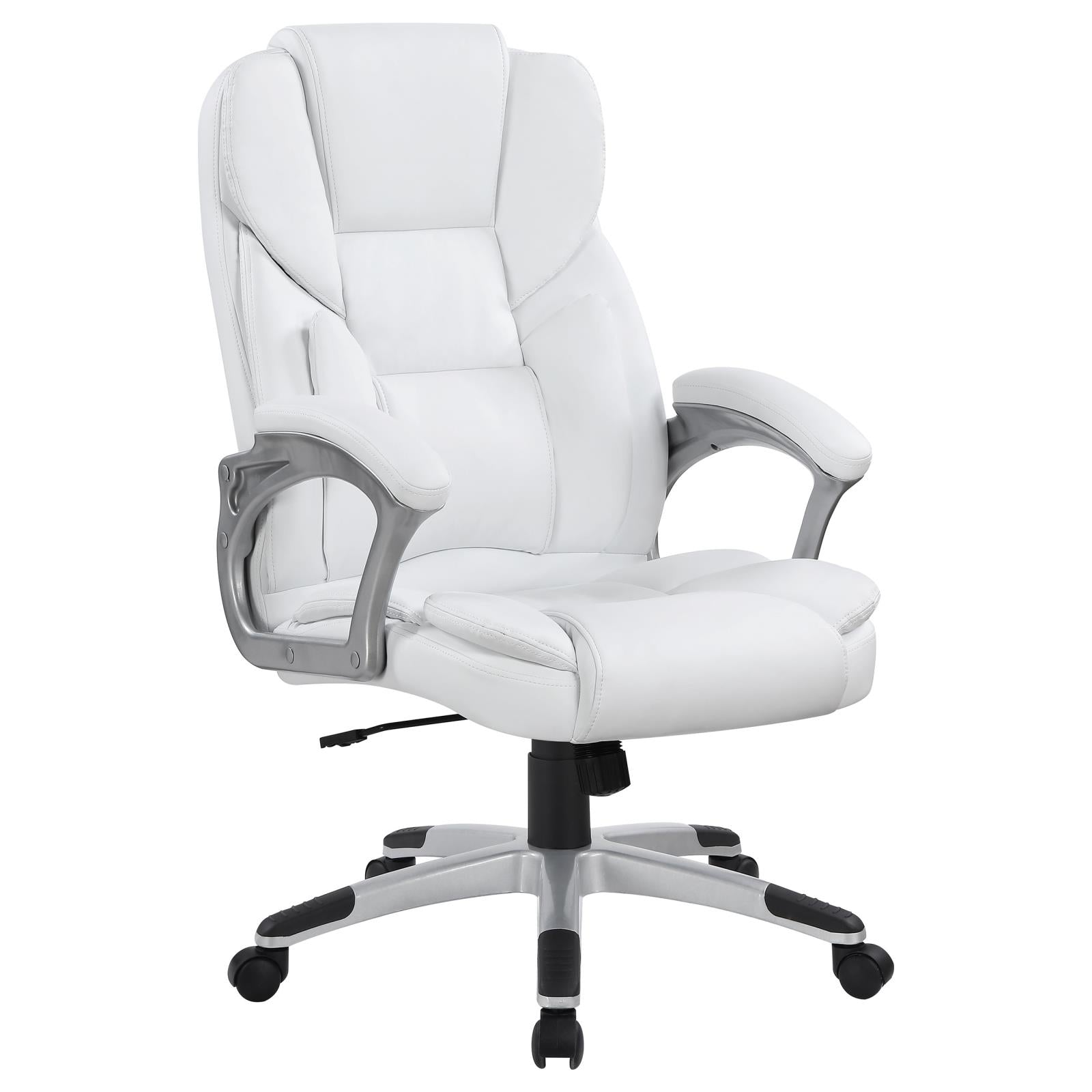 Kaffir White/Silver Adjustable Height Office Chair - 801140 - Bien Home Furniture &amp; Electronics