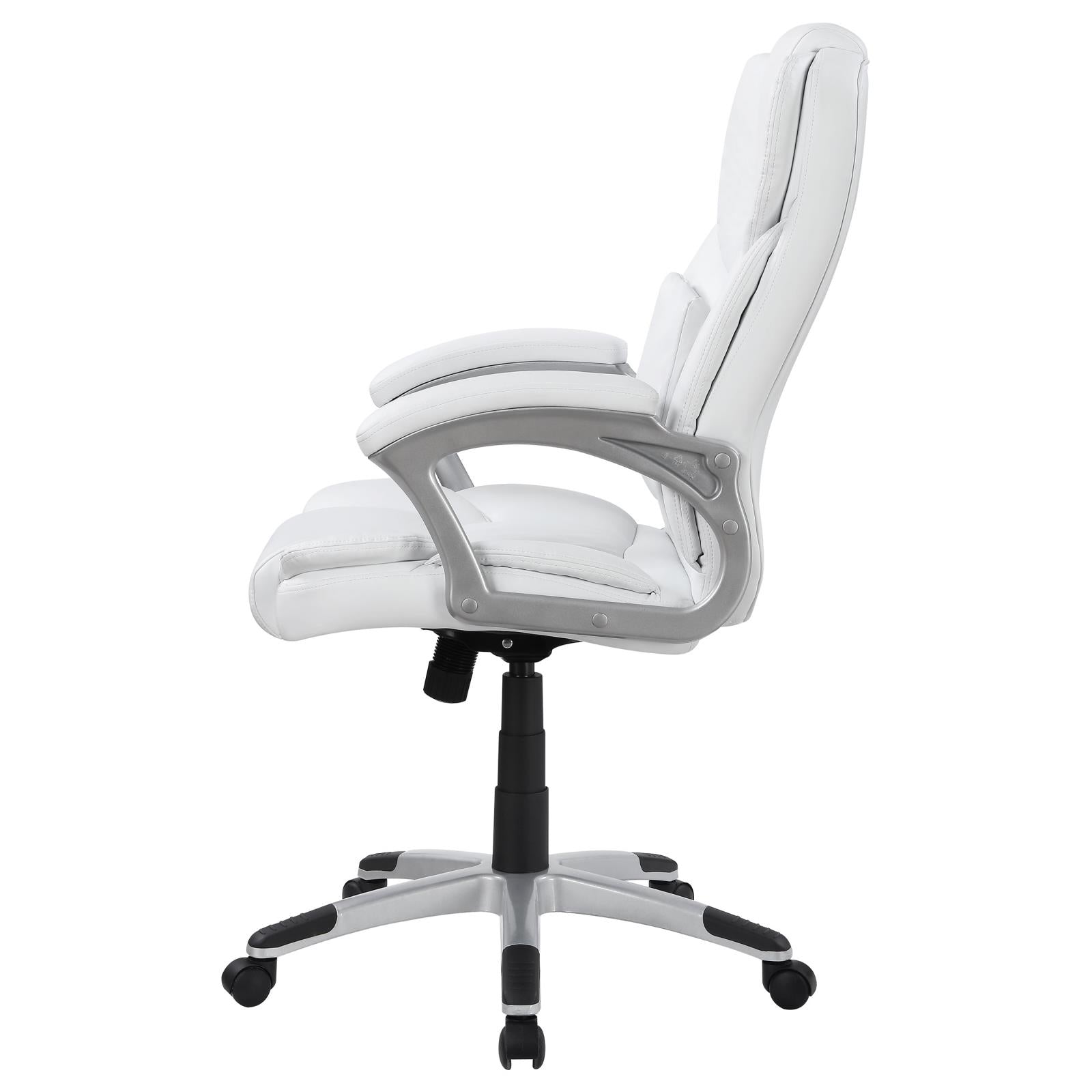 Kaffir White/Silver Adjustable Height Office Chair - 801140 - Bien Home Furniture &amp; Electronics