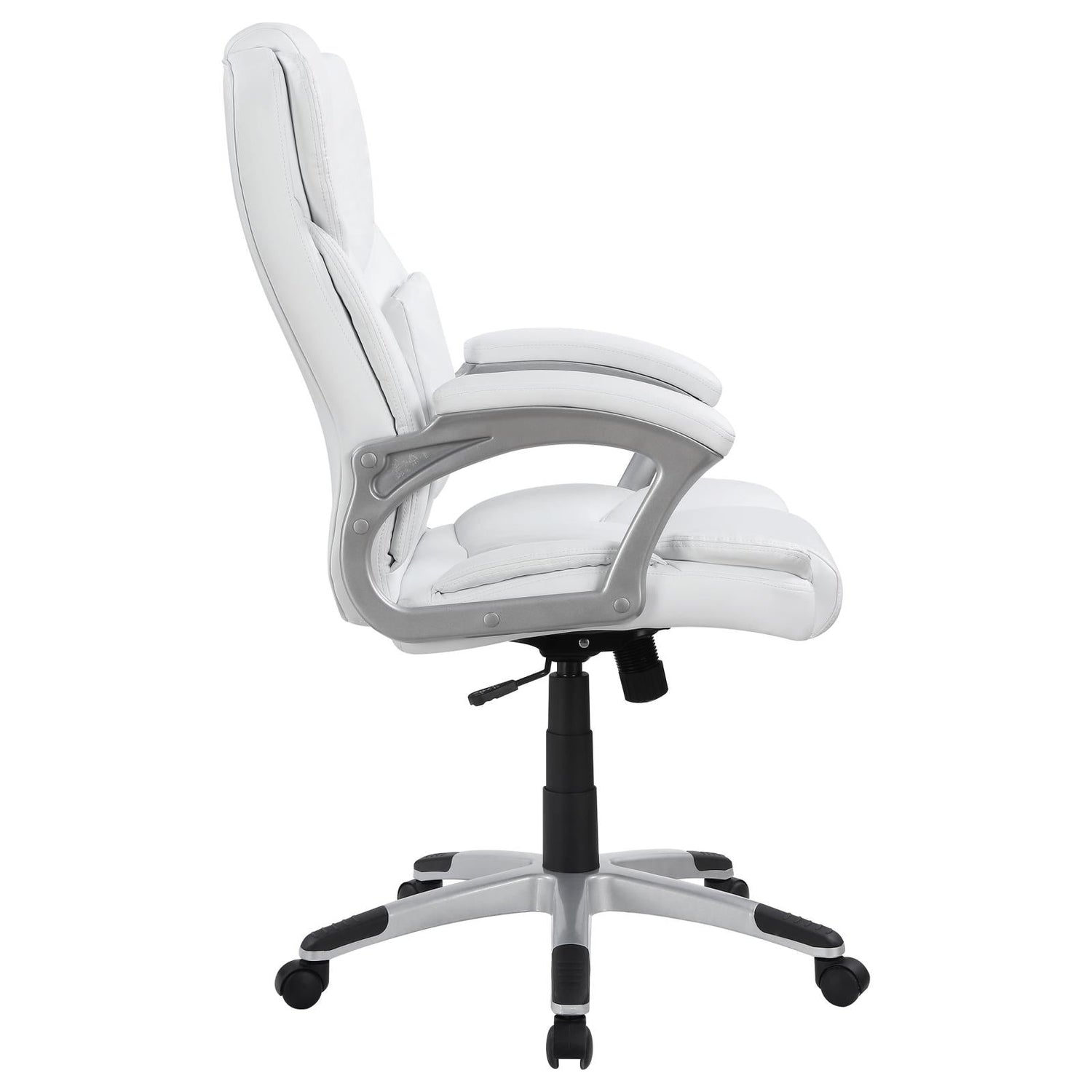 Kaffir White/Silver Adjustable Height Office Chair - 801140 - Bien Home Furniture & Electronics