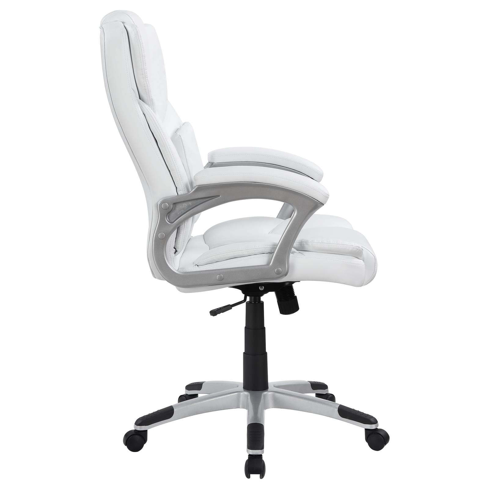 Kaffir White/Silver Adjustable Height Office Chair - 801140 - Bien Home Furniture &amp; Electronics