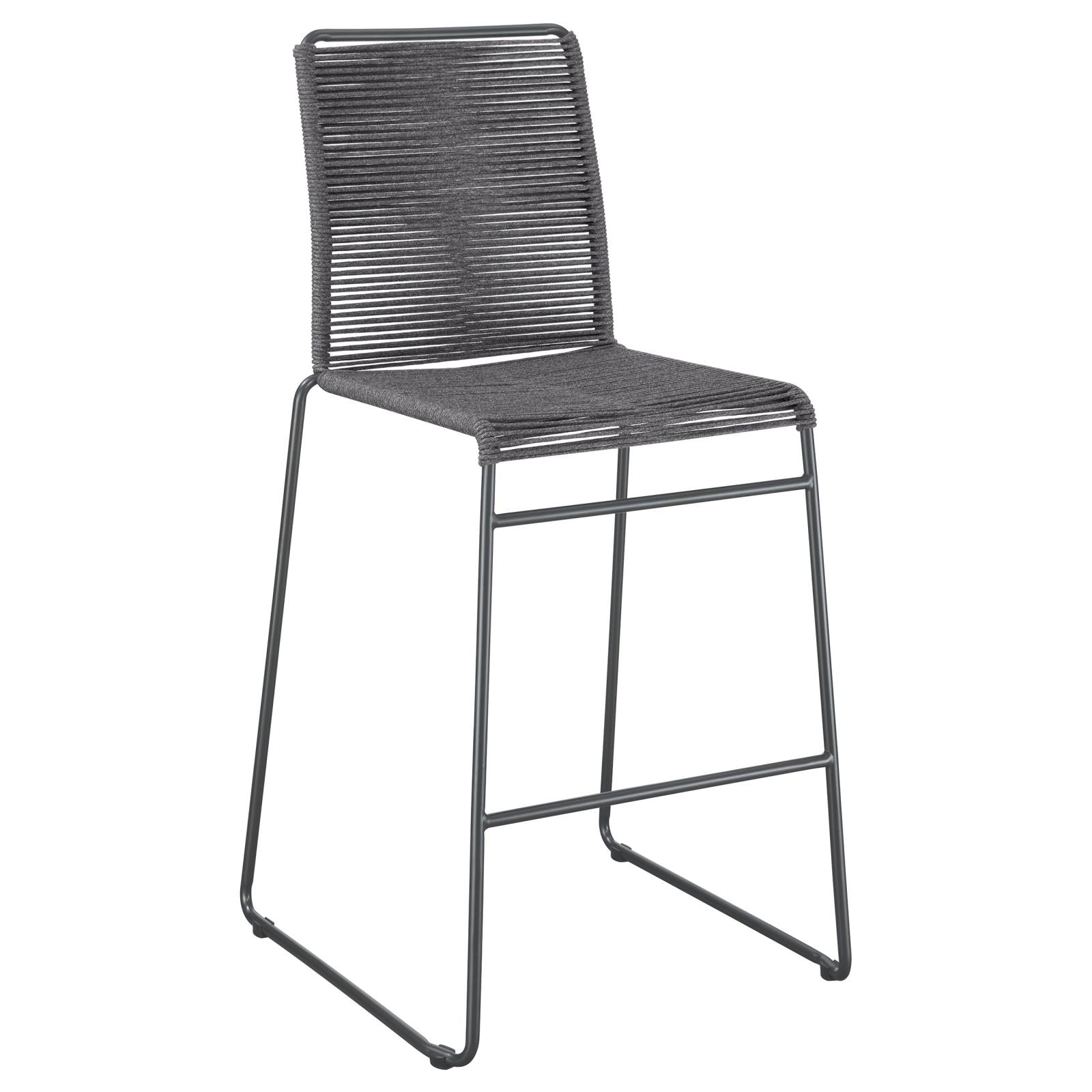 Kai Charcoal/Gunmetal Upholstered Bar Stools with Footrest, Set of 2 - 192064 - Bien Home Furniture & Electronics