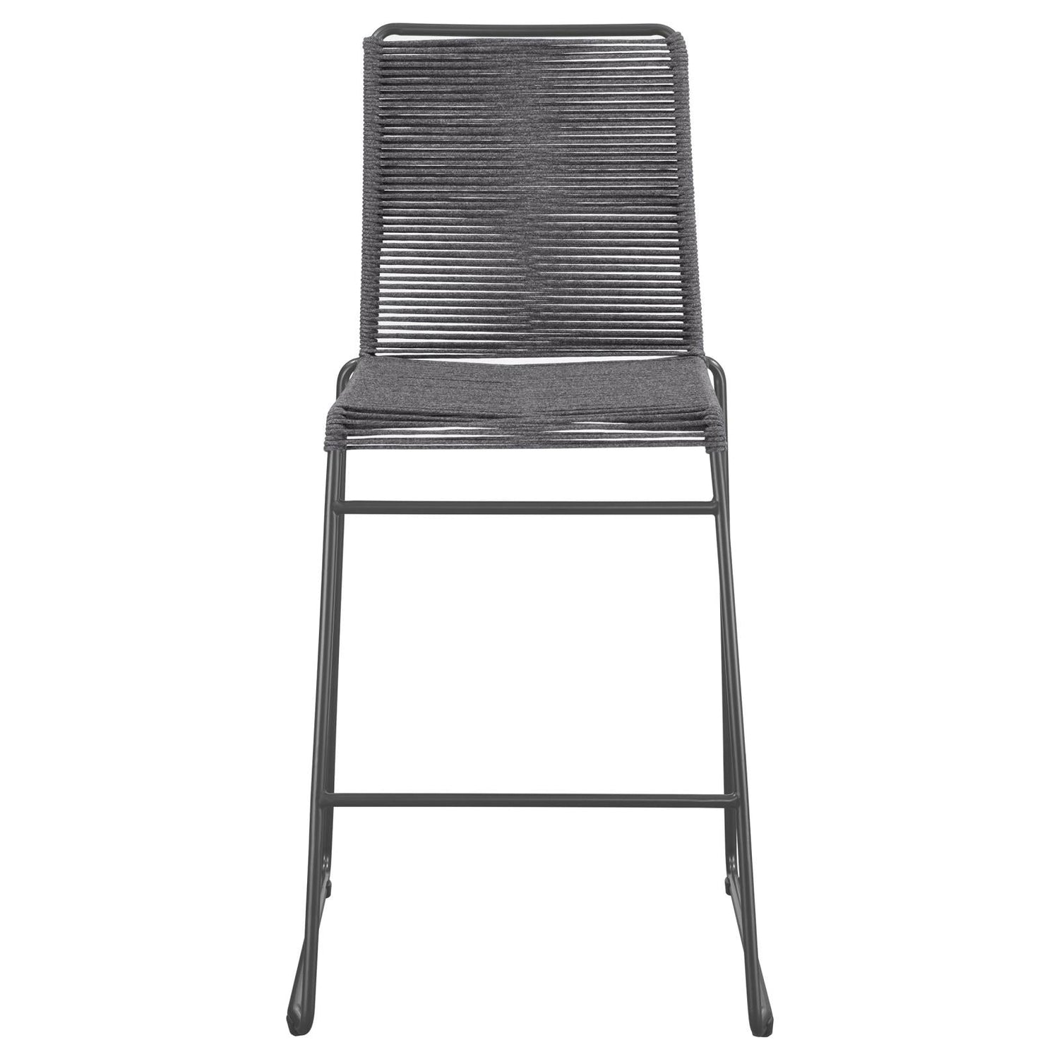 Kai Charcoal/Gunmetal Upholstered Bar Stools with Footrest, Set of 2 - 192064 - Bien Home Furniture & Electronics