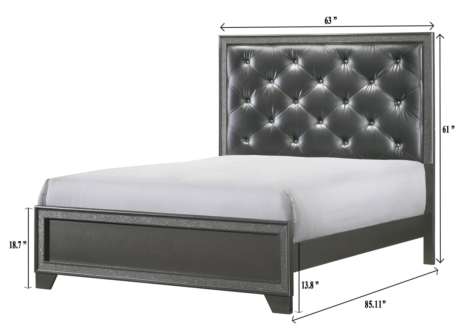 Kaia Gray King Panel Bed - SET | B4750-K-HBFB | B4750-KQ-RAIL - Bien Home Furniture & Electronics