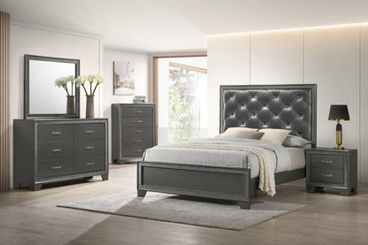 Kaia Gray Queen Panel Bed - SET | B4750-Q-HBFB | B4750-KQ-RAIL - Bien Home Furniture &amp; Electronics