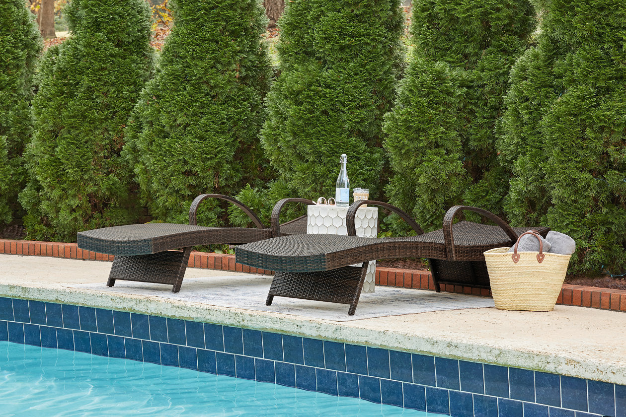 Kantana Brown Chaise Lounge, Set of 2 - P283-815 - Bien Home Furniture & Electronics
