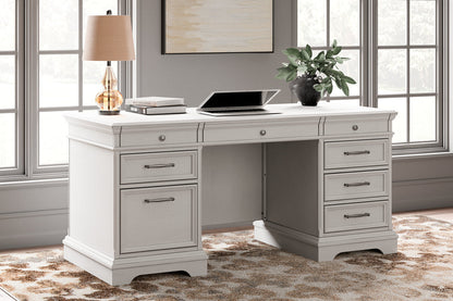 Kanwyn Whitewash Home Office Desk - SET | H777-21L | H777-21R | H777-21T - Bien Home Furniture &amp; Electronics