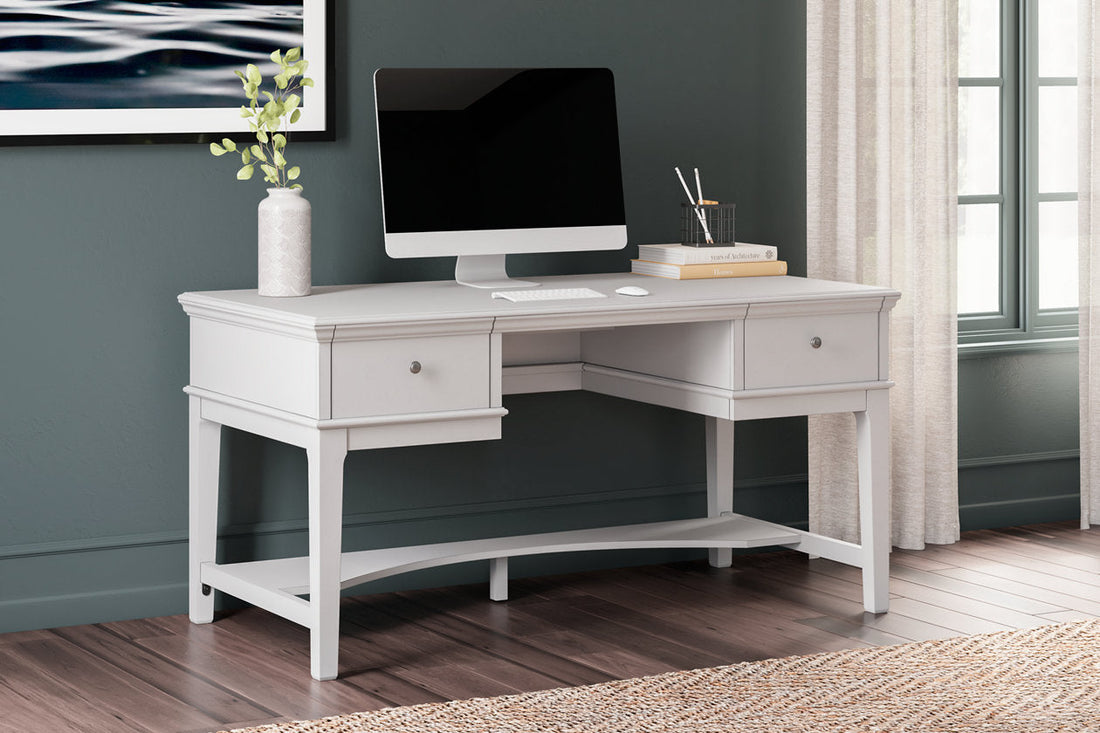Kanwyn Whitewash Home Office Storage Leg Desk - H777-26 - Bien Home Furniture &amp; Electronics