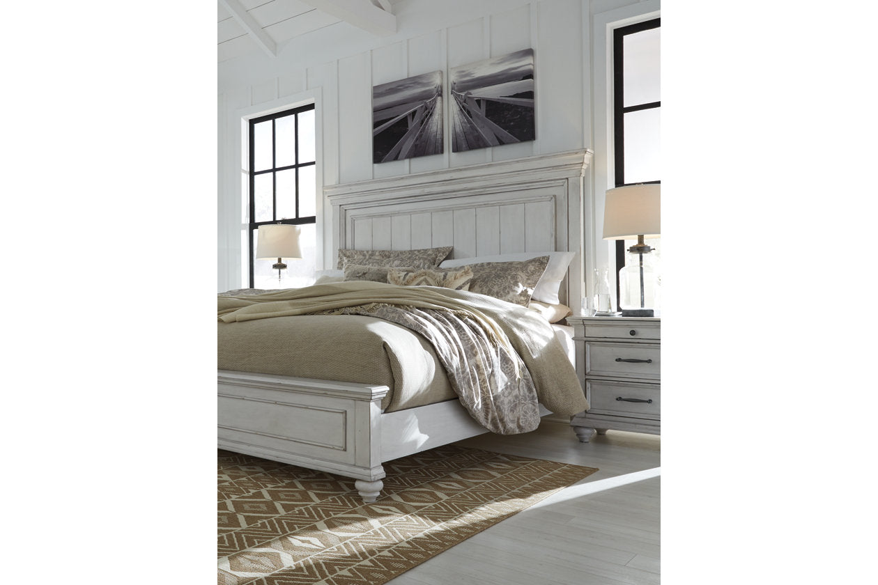 Kanwyn Whitewash King Panel Bed - SET | B777-56 | B777-58 | B777-97 - Bien Home Furniture & Electronics