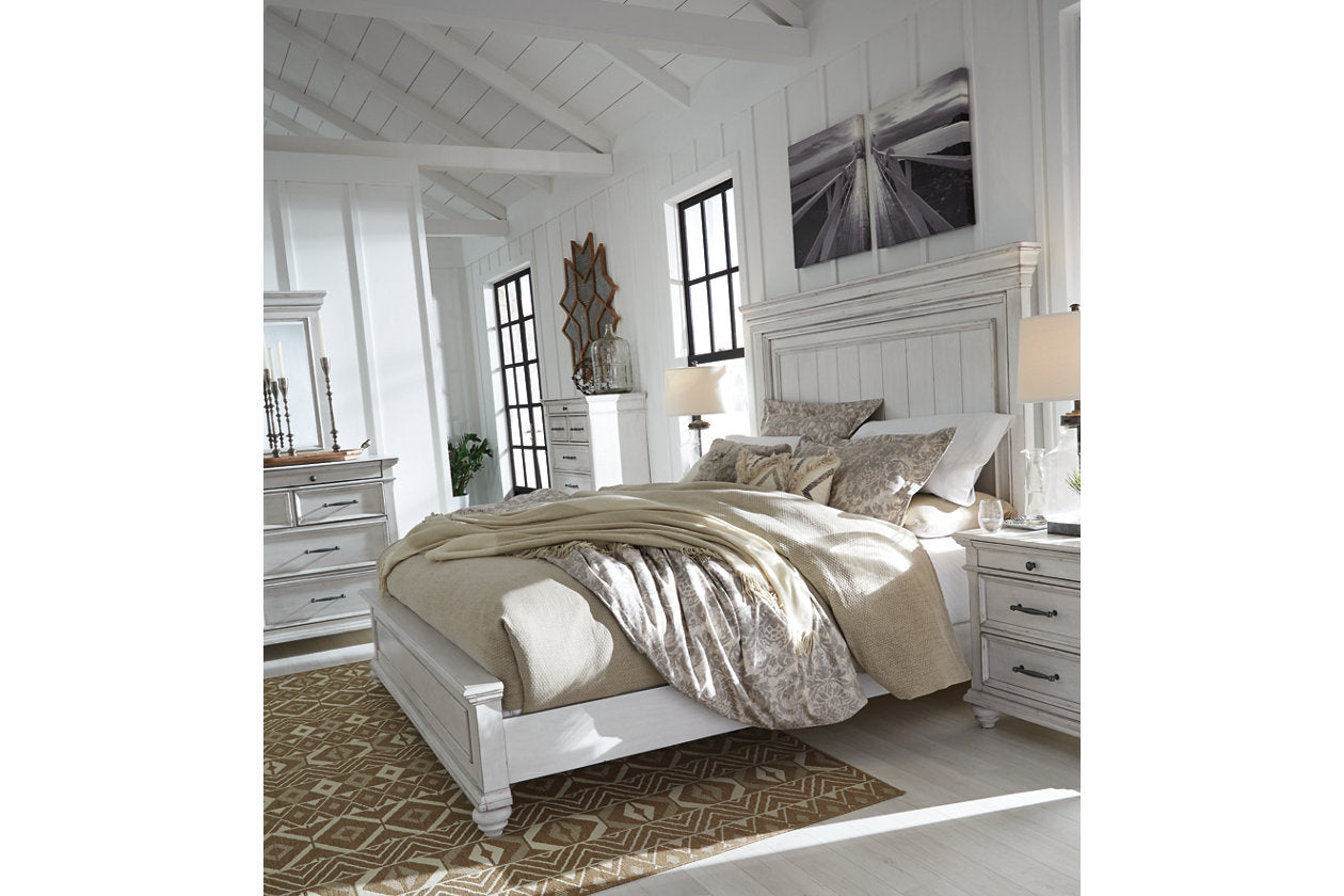 Kanwyn Whitewash King Panel Bed - SET | B777-56 | B777-58 | B777-97 - Bien Home Furniture & Electronics