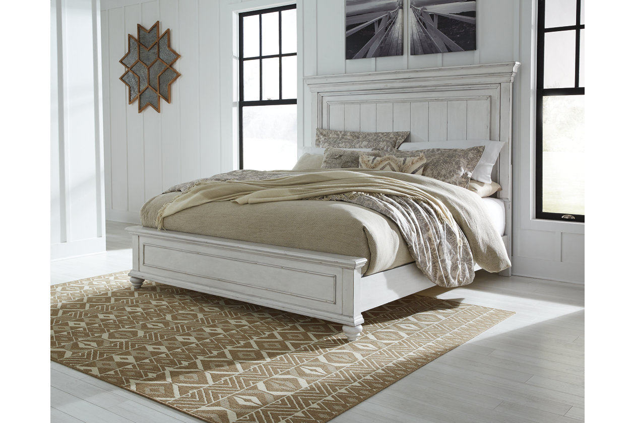 Kanwyn Whitewash King Panel Bed - SET | B777-56 | B777-58 | B777-97 - Bien Home Furniture & Electronics