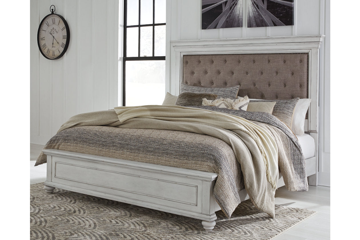 Kanwyn Whitewash King Panel Bed - SET | B777-56 | B777-97 | B777-158 - Bien Home Furniture &amp; Electronics