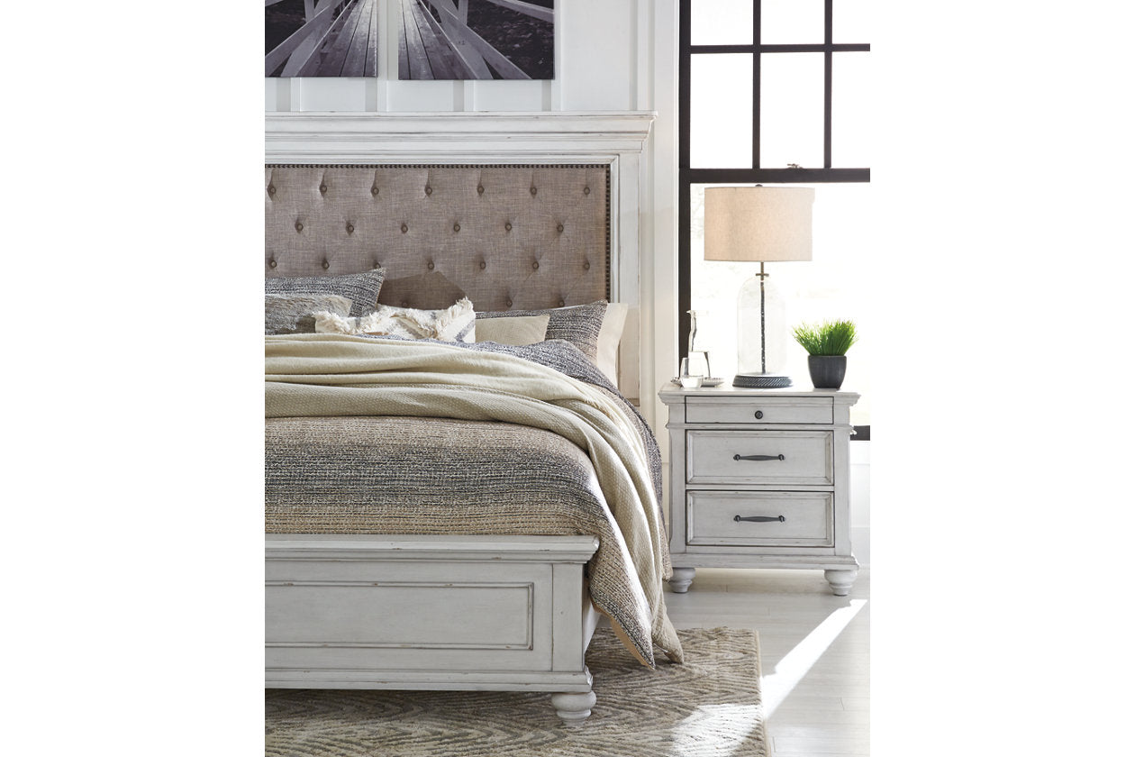 Kanwyn Whitewash King Panel Bed - SET | B777-56 | B777-97 | B777-158 - Bien Home Furniture &amp; Electronics