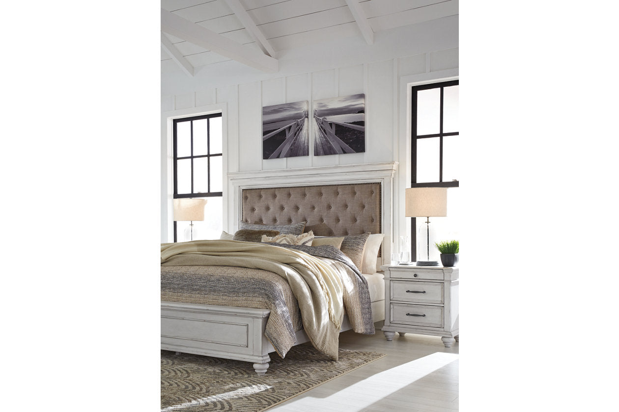 Kanwyn Whitewash King Panel Bed - SET | B777-56 | B777-97 | B777-158 - Bien Home Furniture & Electronics