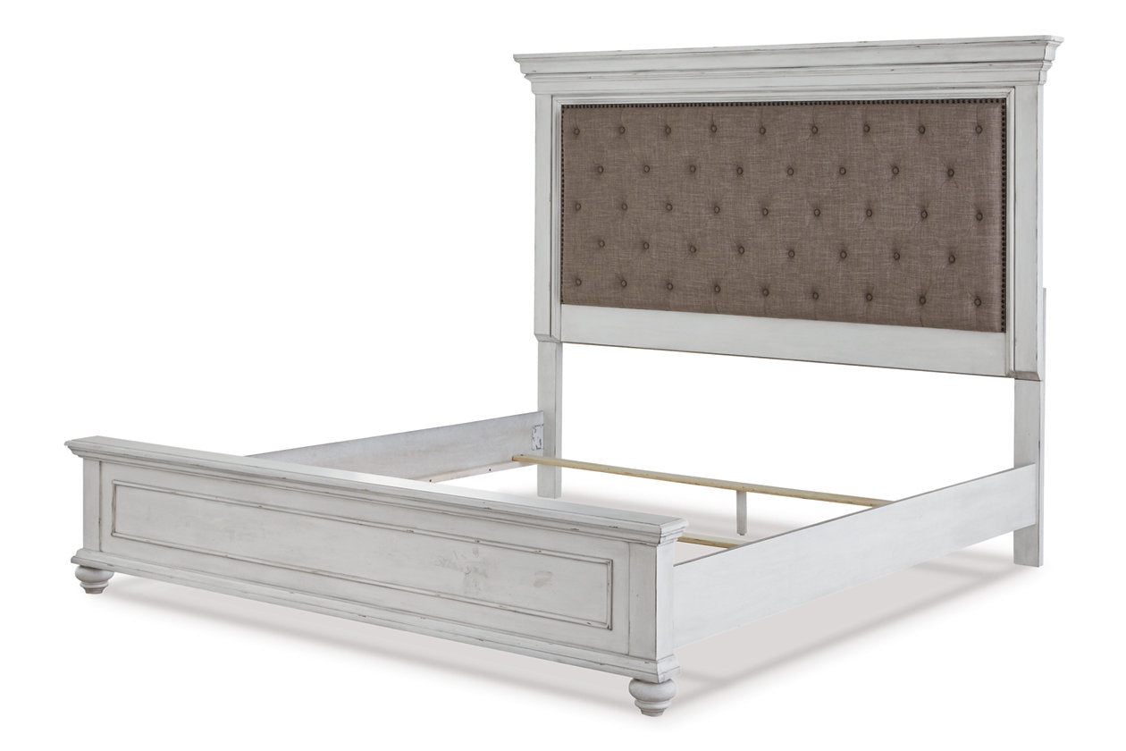 Kanwyn Whitewash King Panel Bed - SET | B777-56 | B777-97 | B777-158 - Bien Home Furniture &amp; Electronics