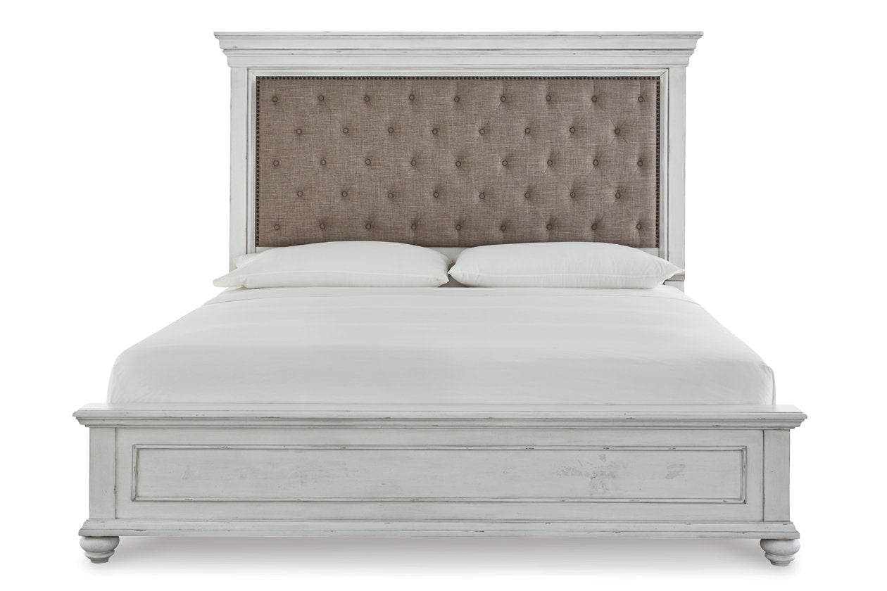 Kanwyn Whitewash King Panel Bed - SET | B777-56 | B777-97 | B777-158 - Bien Home Furniture &amp; Electronics