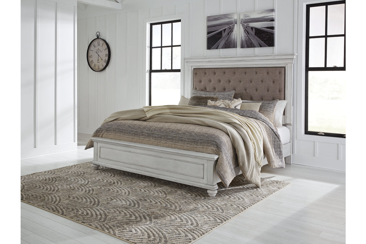 Kanwyn Whitewash King Panel Bed - SET | B777-56 | B777-97 | B777-158 - Bien Home Furniture &amp; Electronics