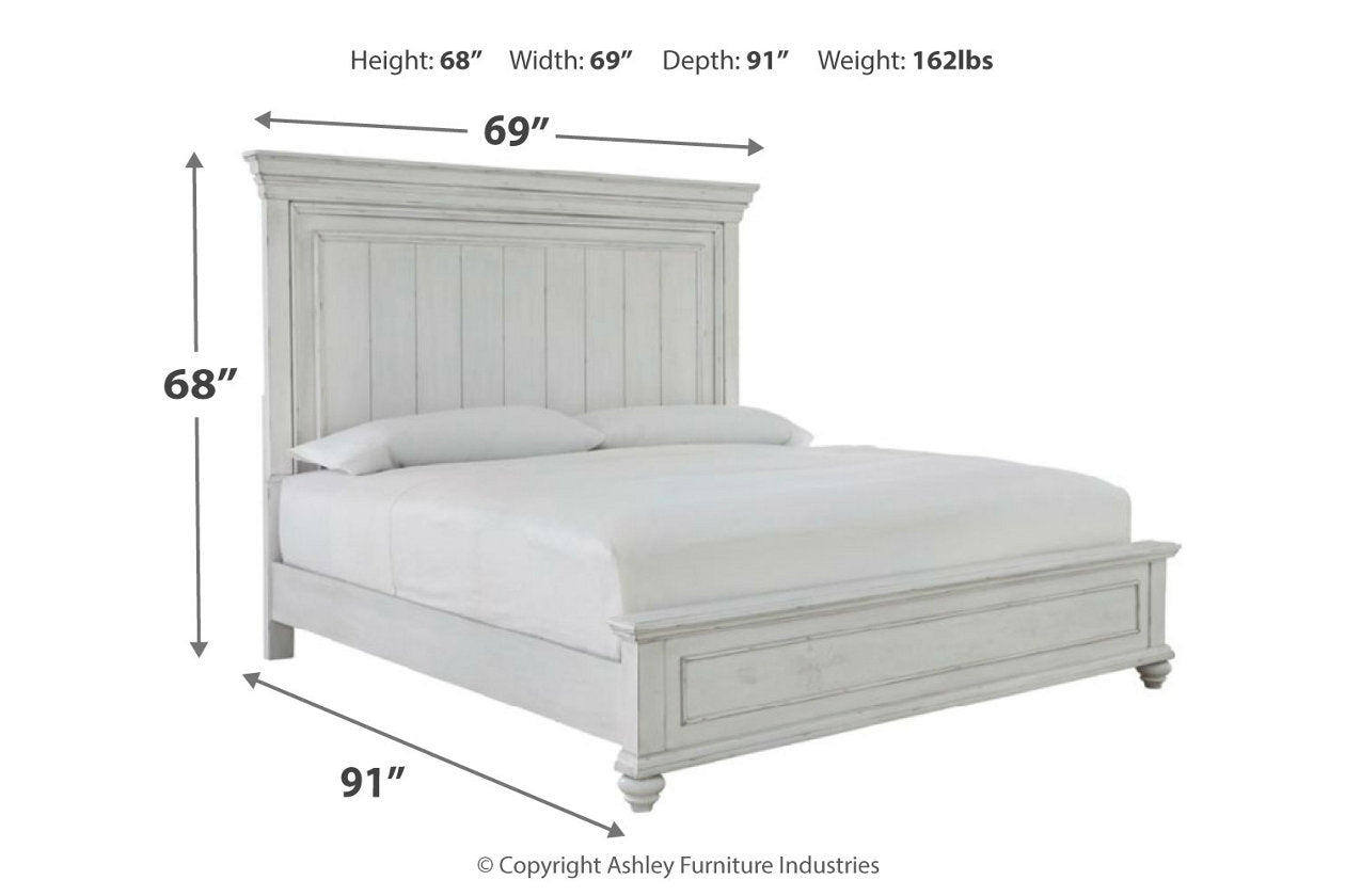 Kanwyn Whitewash Queen Panel Bed - SET | B777-54 | B777-57 | B777-96 - Bien Home Furniture & Electronics