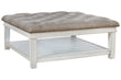 Kanwyn Whitewash Upholstered Ottoman Coffee Table - T937-21 - Bien Home Furniture & Electronics