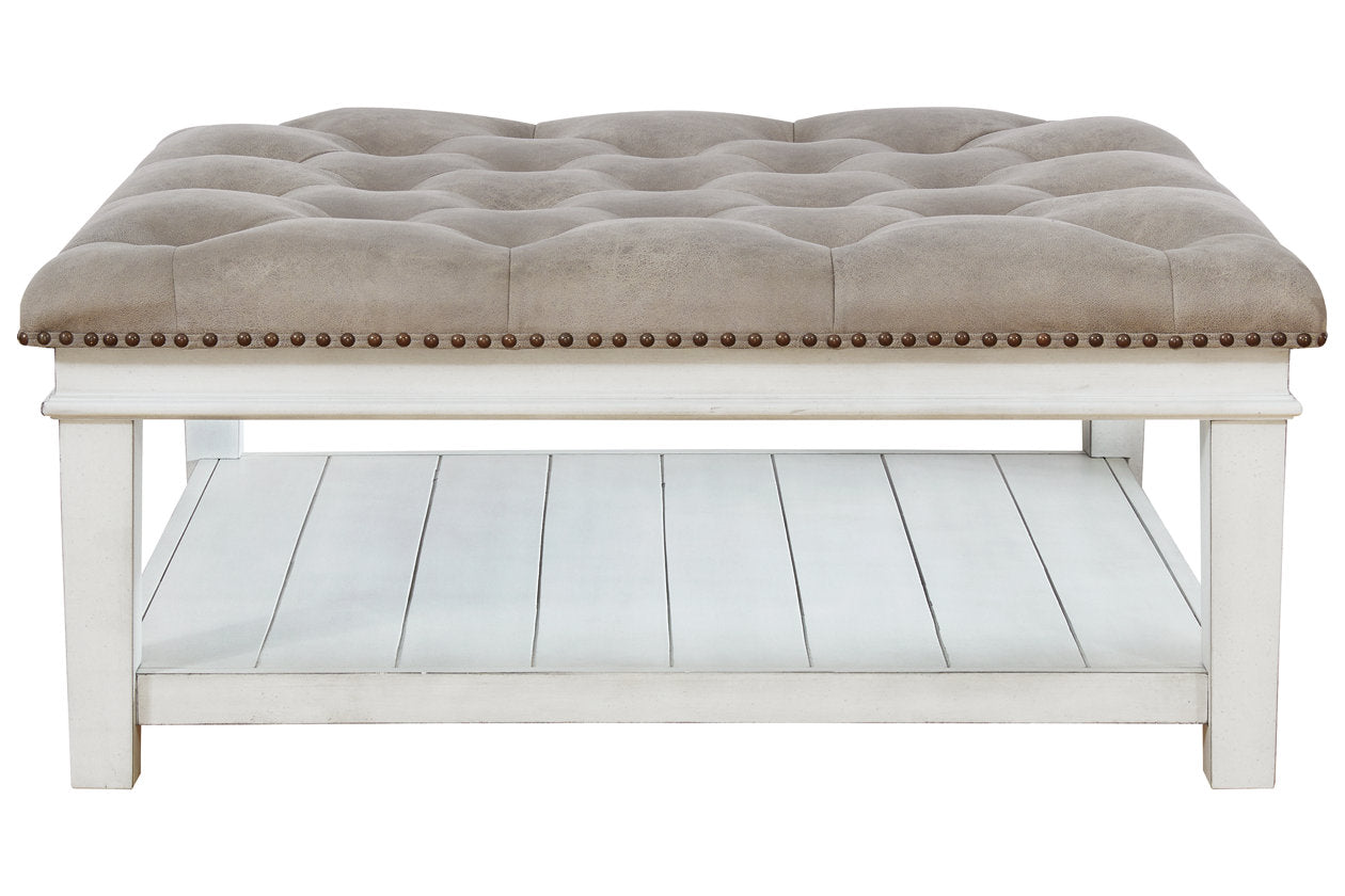 Kanwyn Whitewash Upholstered Ottoman Coffee Table - T937-21 - Bien Home Furniture & Electronics