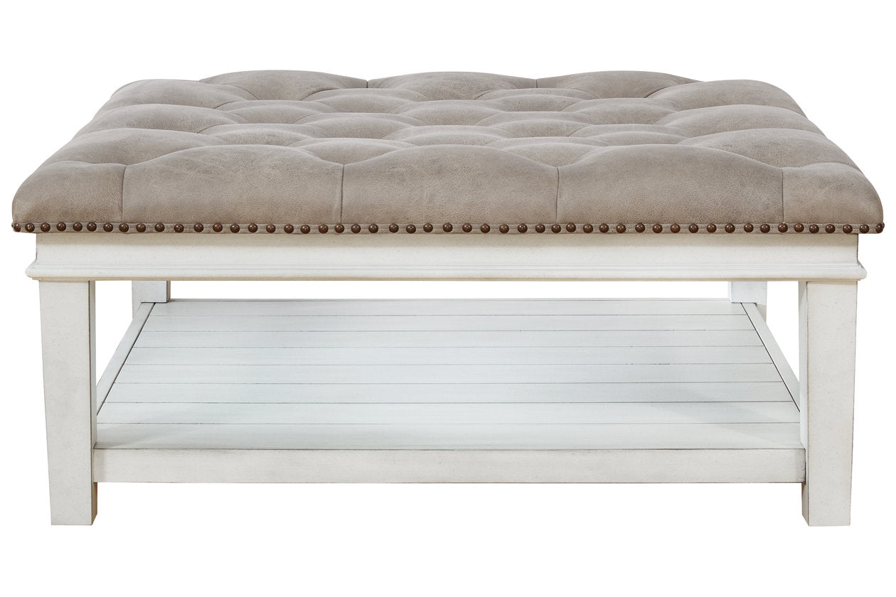 Kanwyn Whitewash Upholstered Ottoman Coffee Table - T937-21 - Bien Home Furniture & Electronics