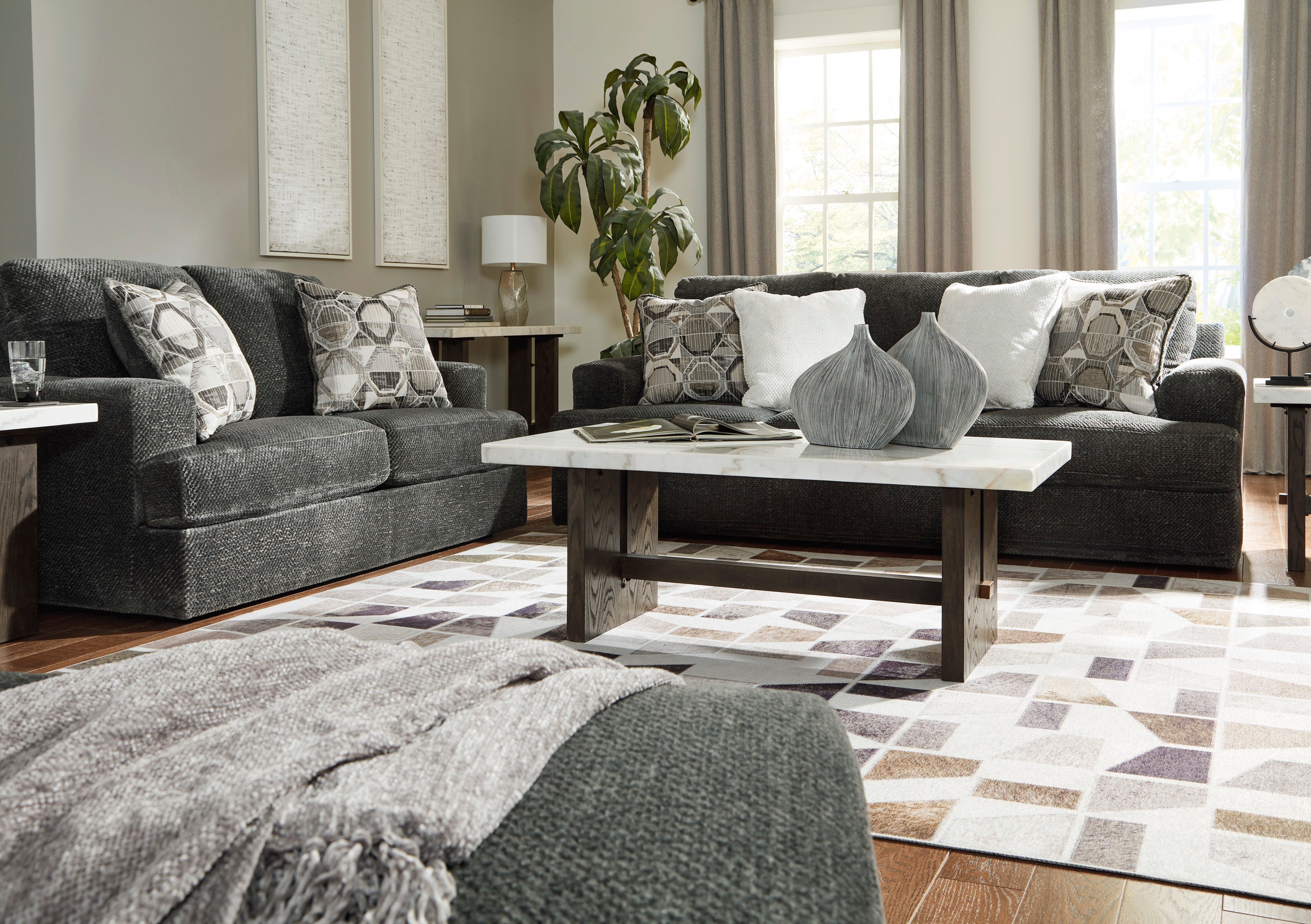 Karinne Smoke Living Room Set - SET | 3140238 | 3140235 - Bien Home Furniture & Electronics