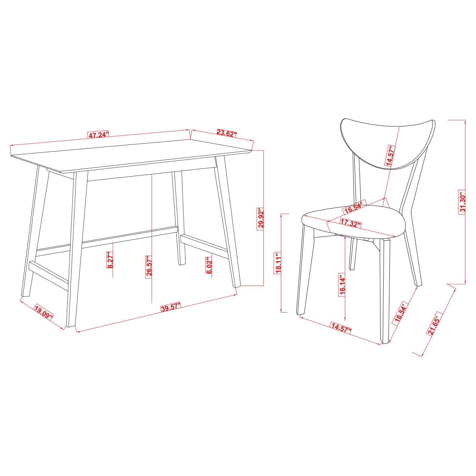 Karri Walnut 2-Piece Writing Desk Set - 801095 - Bien Home Furniture & Electronics