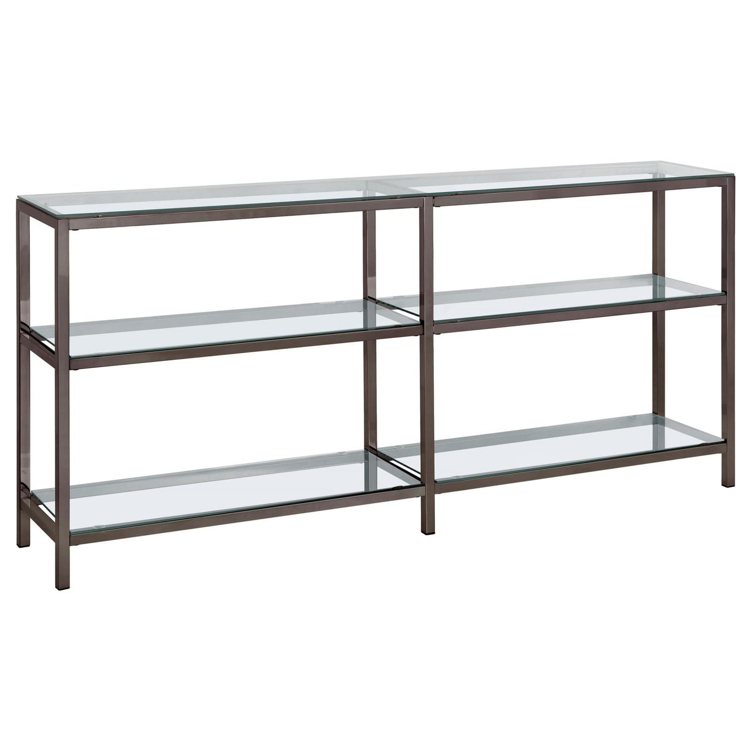 Kate Black Nickel 2-Tier Bookcase - 801018 - Bien Home Furniture & Electronics