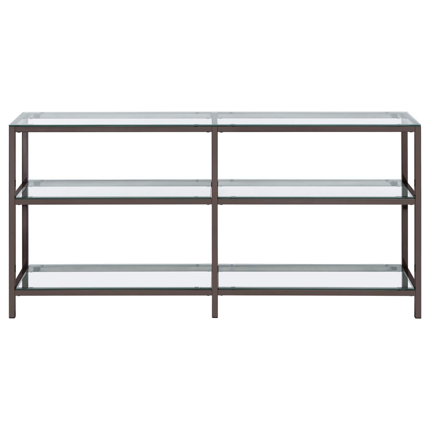 Kate Black Nickel 2-Tier Bookcase - 801018 - Bien Home Furniture & Electronics