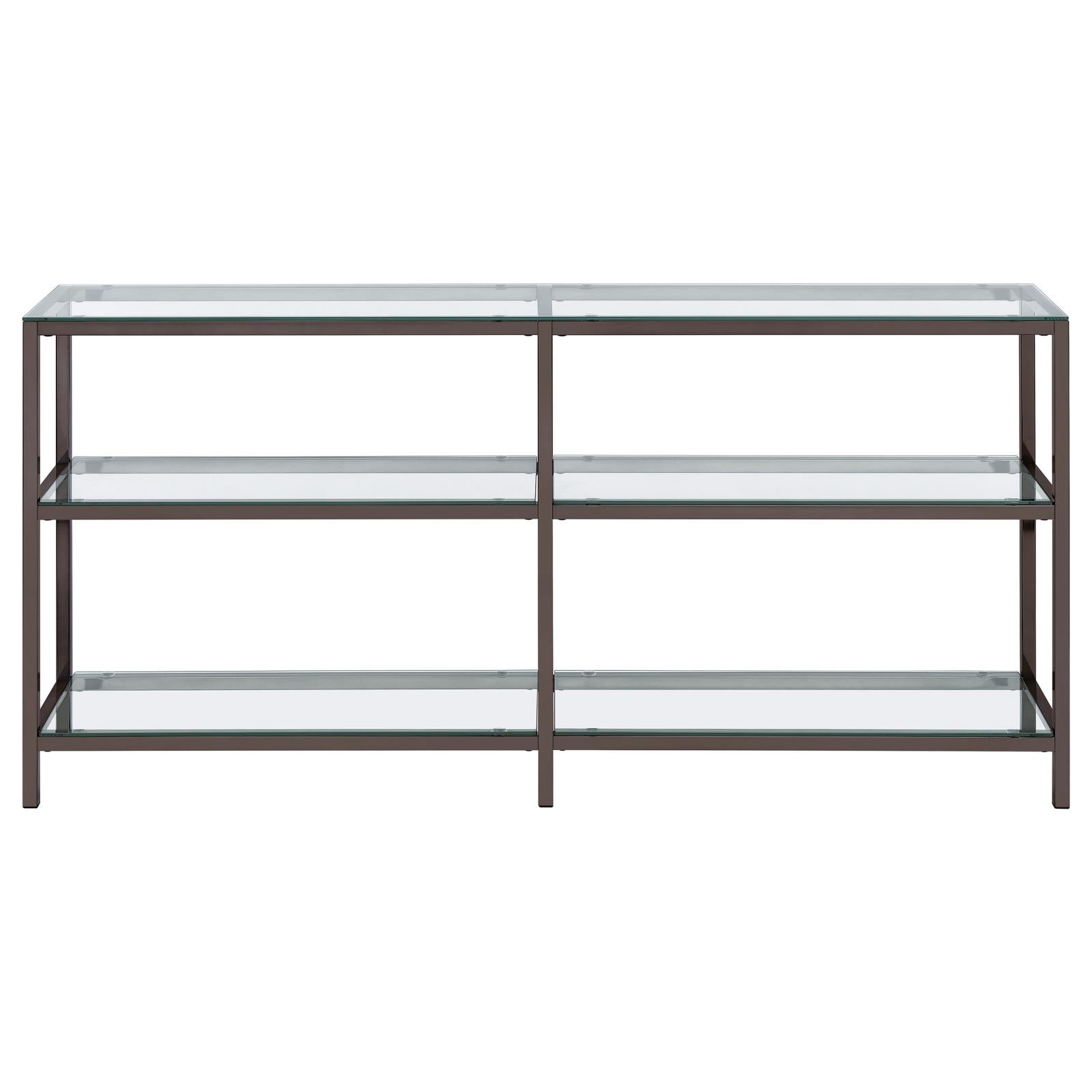 Kate Black Nickel 2-Tier Bookcase - 801018 - Bien Home Furniture & Electronics