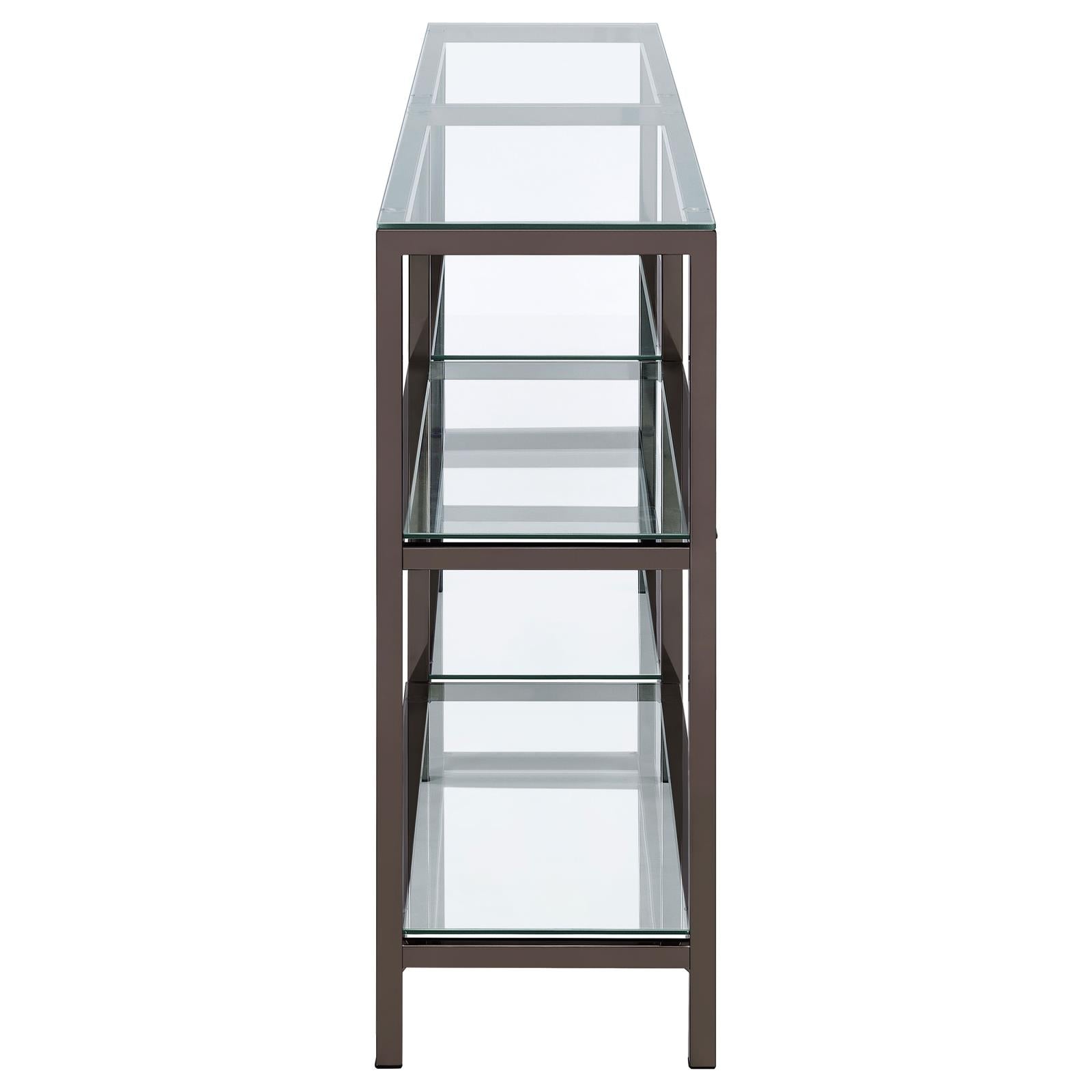 Kate Black Nickel 2-Tier Bookcase - 801018 - Bien Home Furniture & Electronics