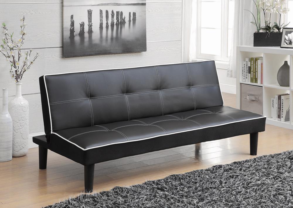 Katrina Tufted Upholstered Sofa Bed Black - 550044 - Bien Home Furniture &amp; Electronics