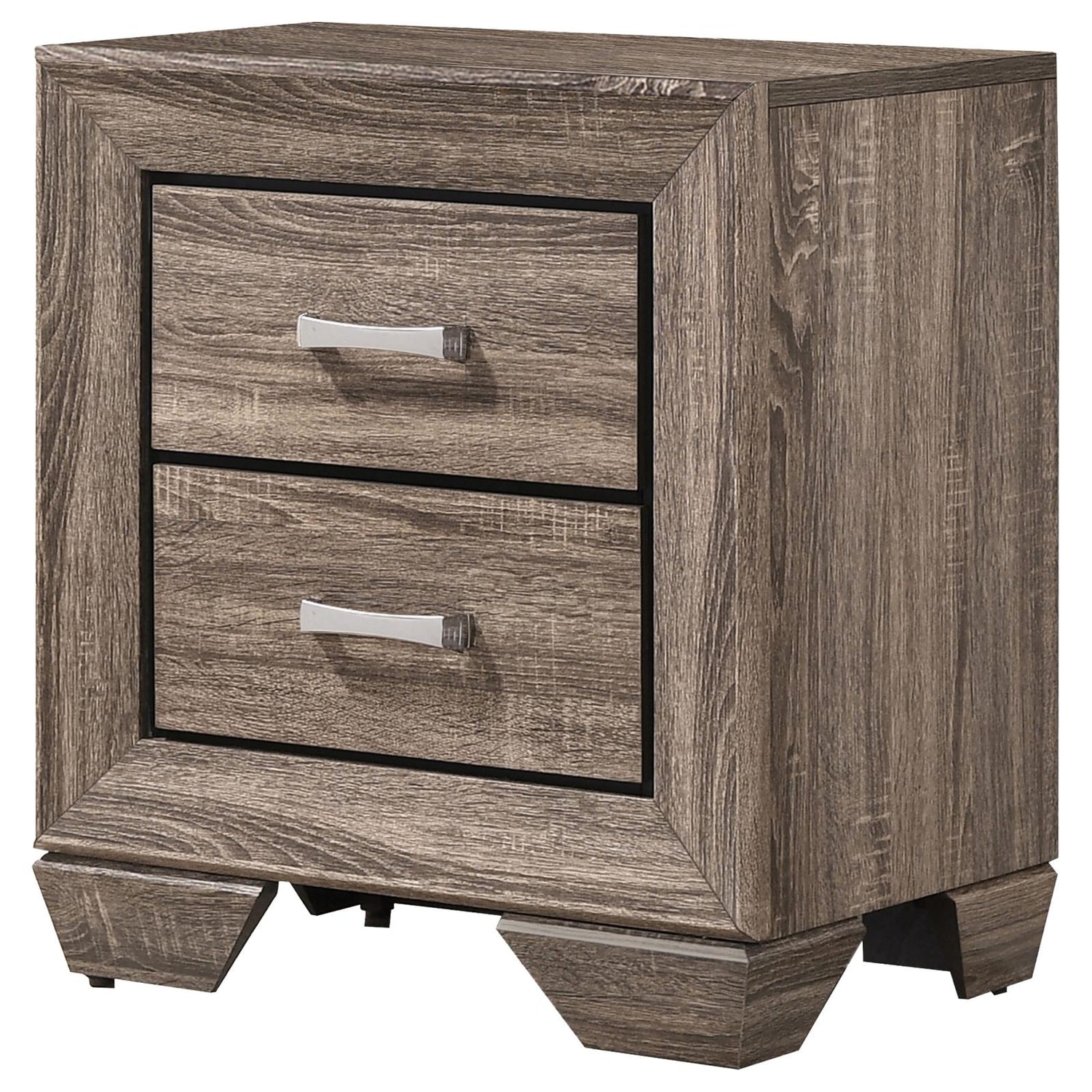 Kauffman 2-Drawer Nightstand Washed Taupe - 204192 - Bien Home Furniture & Electronics