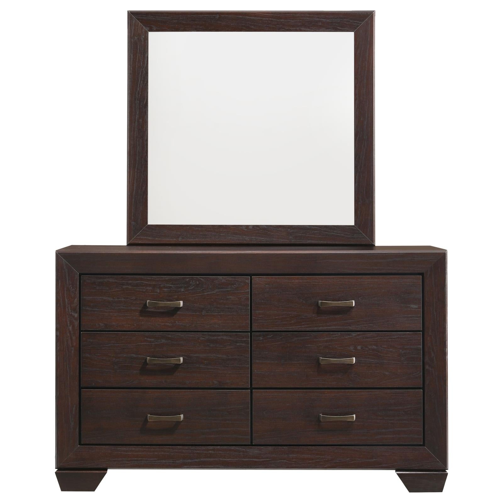 Kauffman 6-drawer Dresser with Mirror Dark Cocoa - 204393M - Bien Home Furniture & Electronics