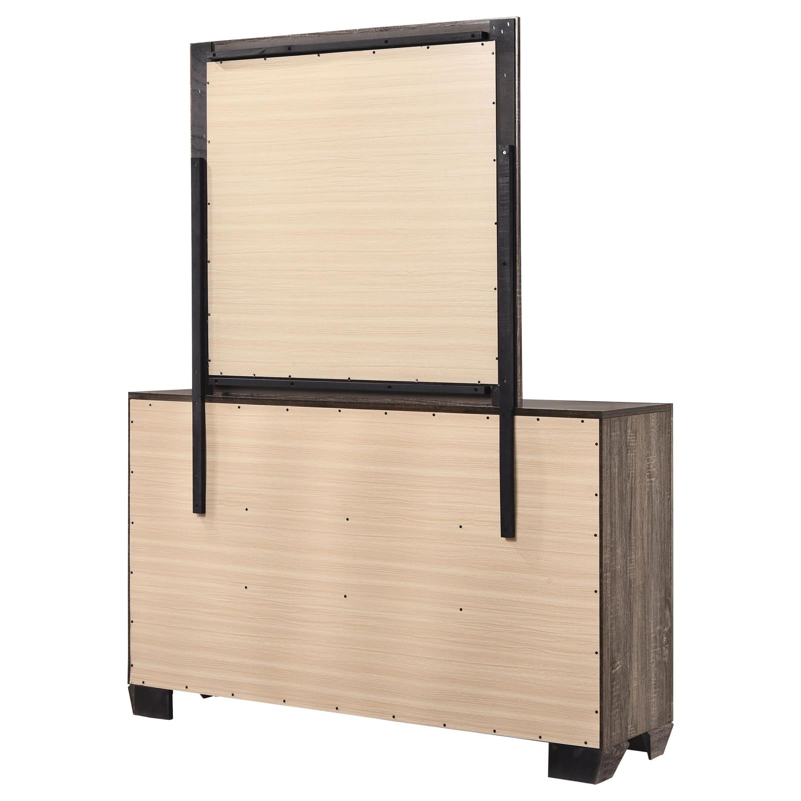 Kauffman 6-drawer Dresser with Mirror Washed Taupe - 204193M - Bien Home Furniture & Electronics