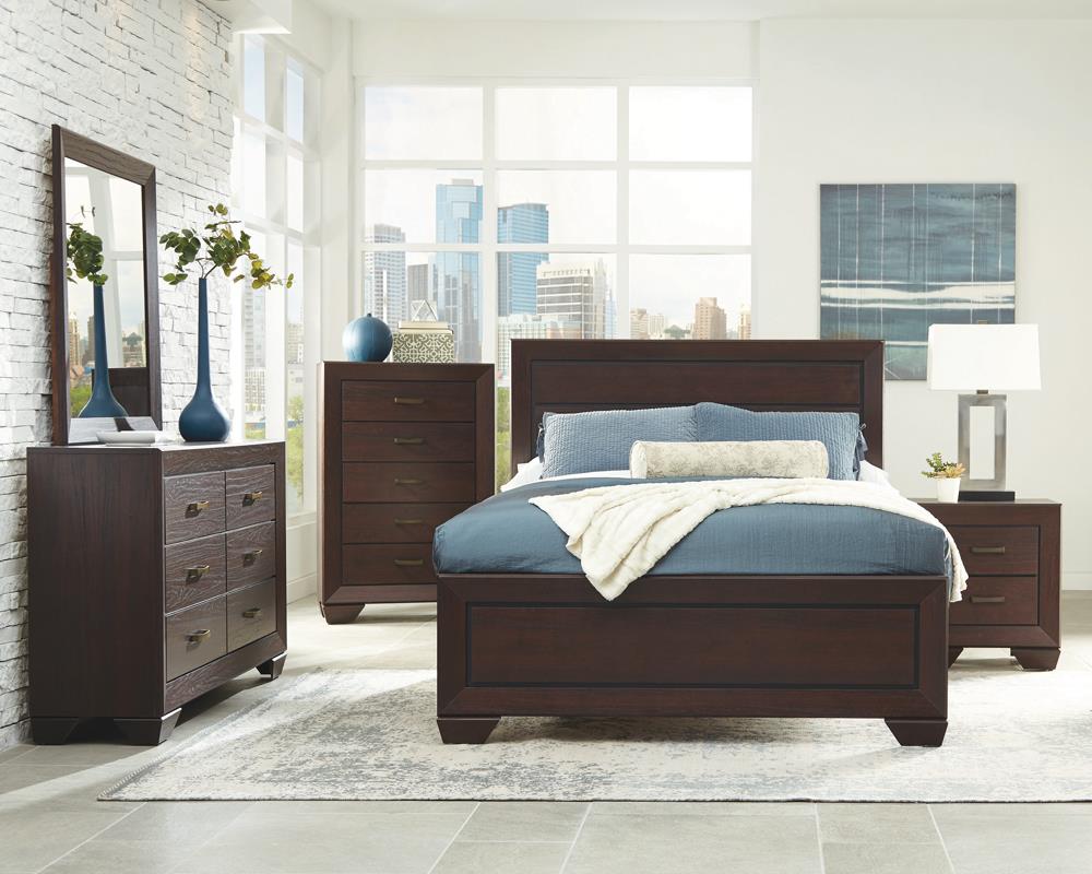Kauffman California King Panel Bed Dark Cocoa - 204391KW - Bien Home Furniture & Electronics