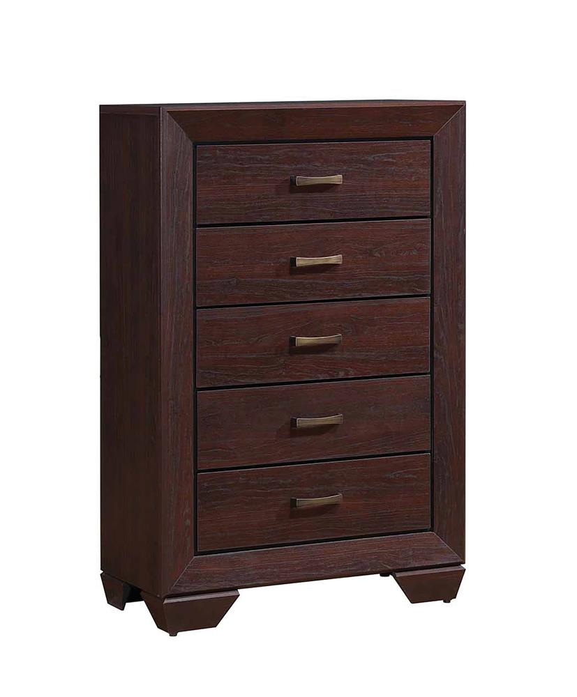 Kauffman Dark Cocoa 5-Drawer Chest - 204395 - Bien Home Furniture & Electronics
