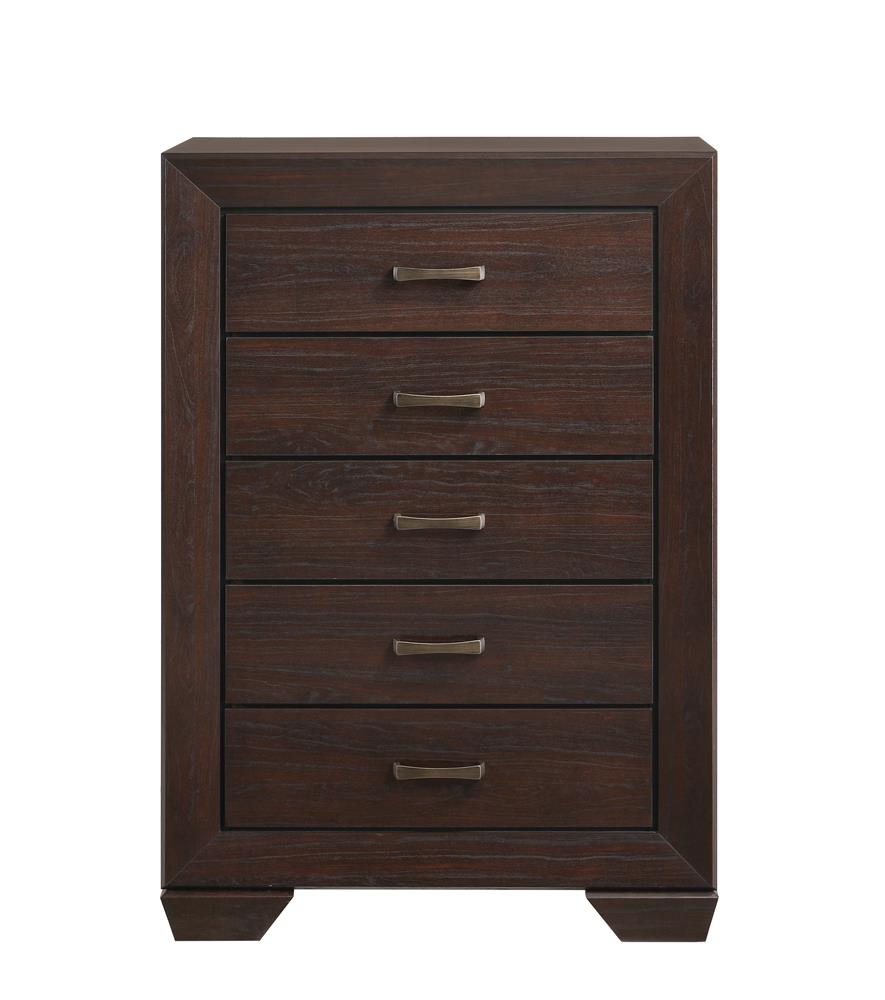 Kauffman Dark Cocoa 5-Drawer Chest - 204395 - Bien Home Furniture & Electronics