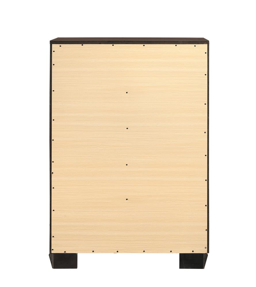 Kauffman Dark Cocoa 5-Drawer Chest - 204395 - Bien Home Furniture & Electronics