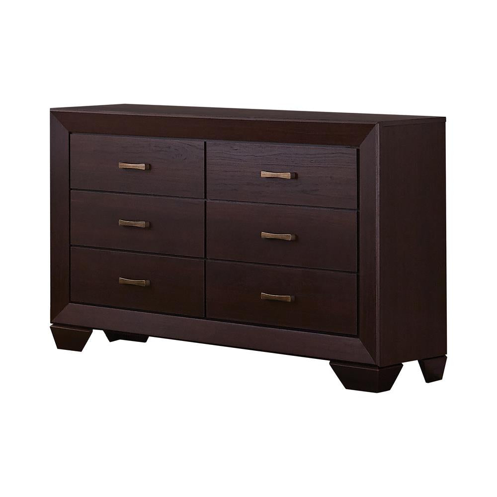 Kauffman Dark Cocoa 6-Drawer Dresser - 204393 - Bien Home Furniture &amp; Electronics