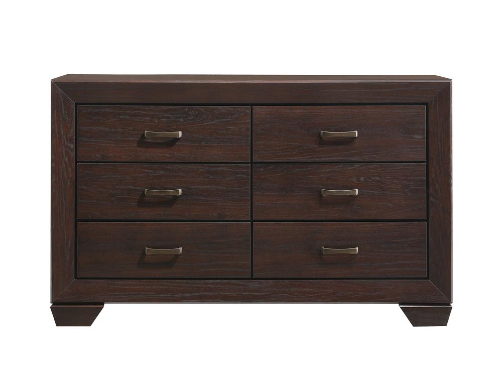 Kauffman Dark Cocoa 6-Drawer Dresser - 204393 - Bien Home Furniture & Electronics