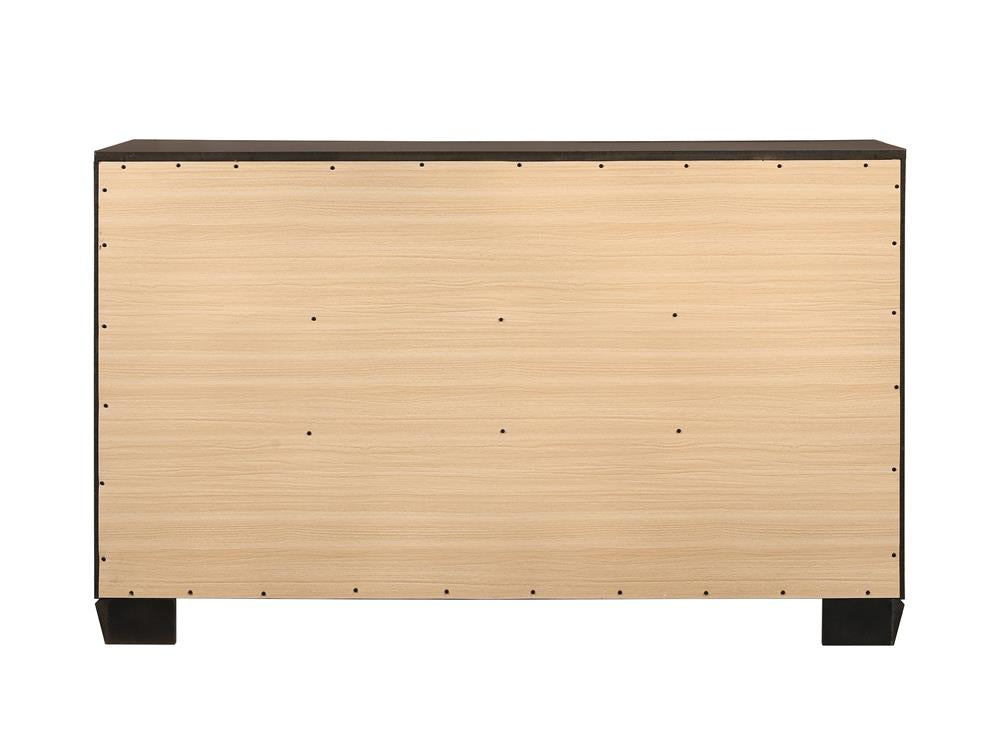 Kauffman Dark Cocoa 6-Drawer Dresser - 204393 - Bien Home Furniture & Electronics