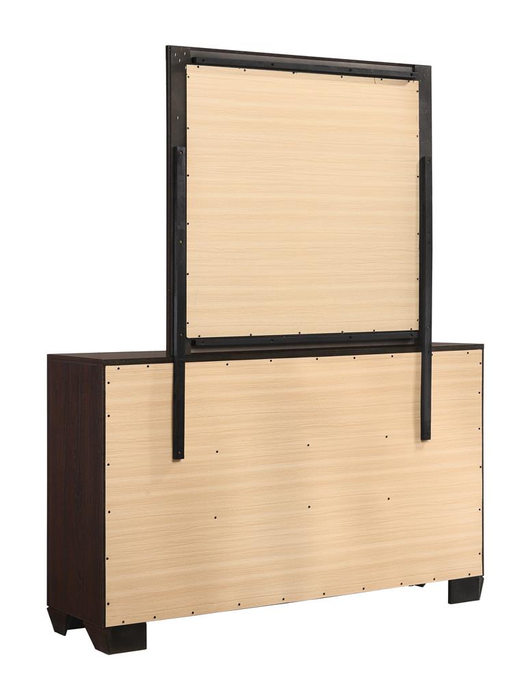 Kauffman Dark Cocoa Rectangular Mirror - 204394 - Bien Home Furniture & Electronics