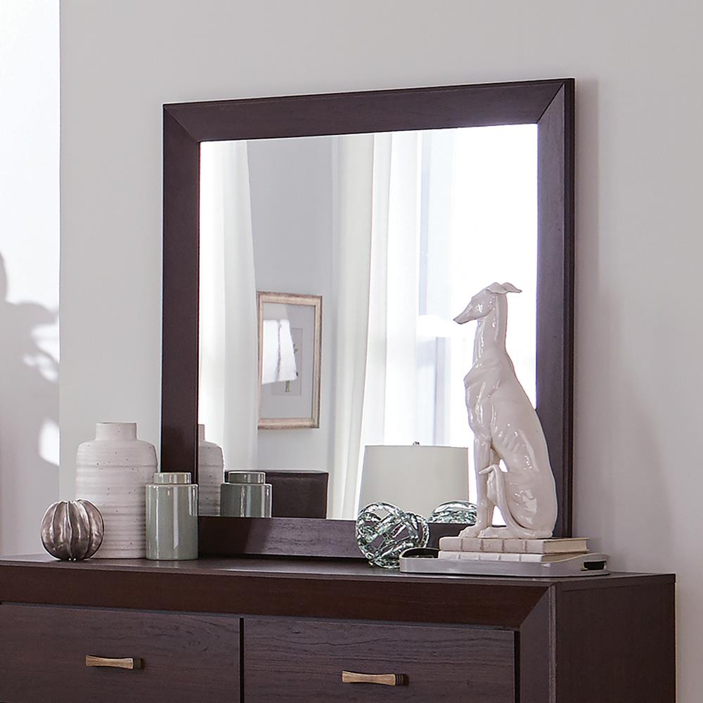 Kauffman Dark Cocoa Rectangular Mirror - 204394 - Bien Home Furniture & Electronics