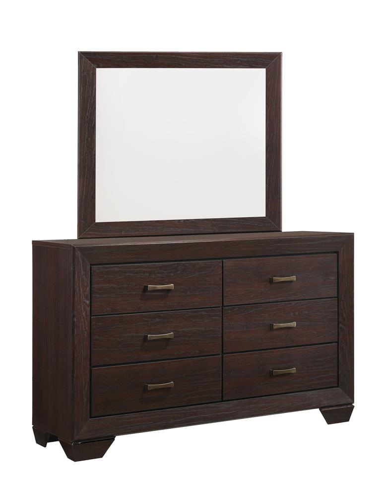 Kauffman Dark Cocoa Rectangular Mirror - 204394 - Bien Home Furniture & Electronics