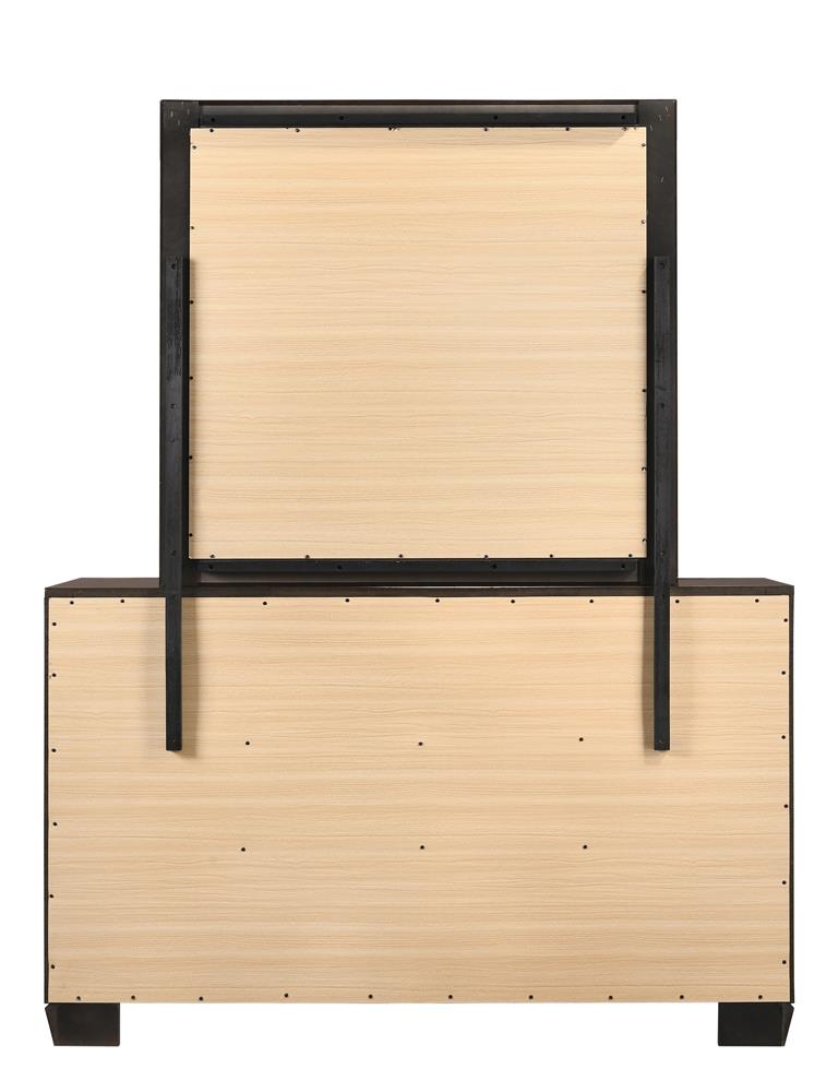 Kauffman Dark Cocoa Rectangular Mirror - 204394 - Bien Home Furniture & Electronics